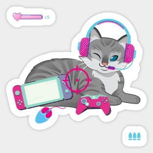 Easily Distracted by Cats and Video Games Sticker